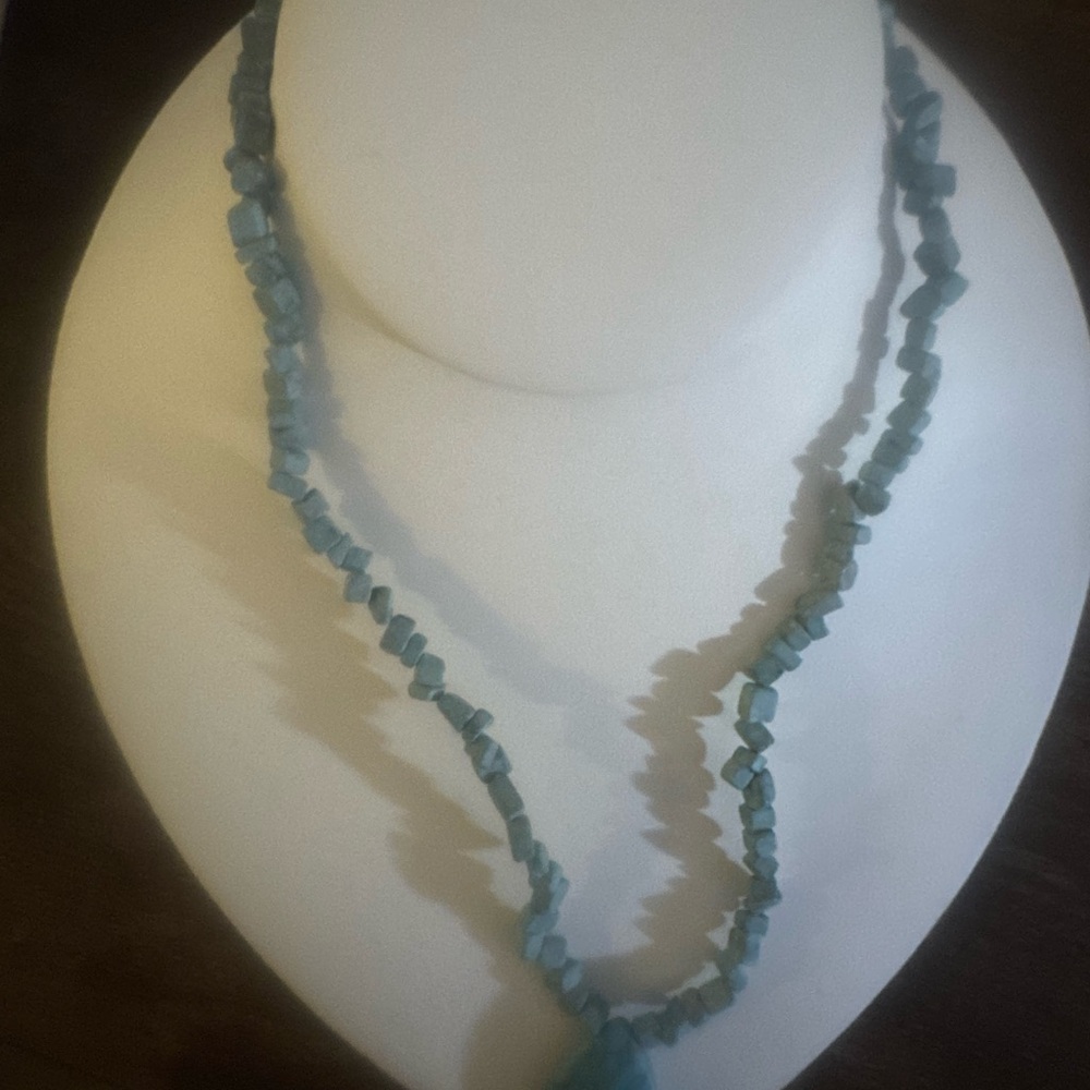 Handmade Turquoise Chip Necklace - Women Jewelry